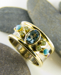 multi gemstone ring